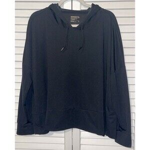 Mondetta Hoodie Pullover Black Slit Hems Women’s Size XL